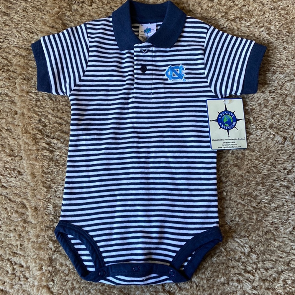 Creative Knitwear boys UNC onesie size 6-9months new with tags